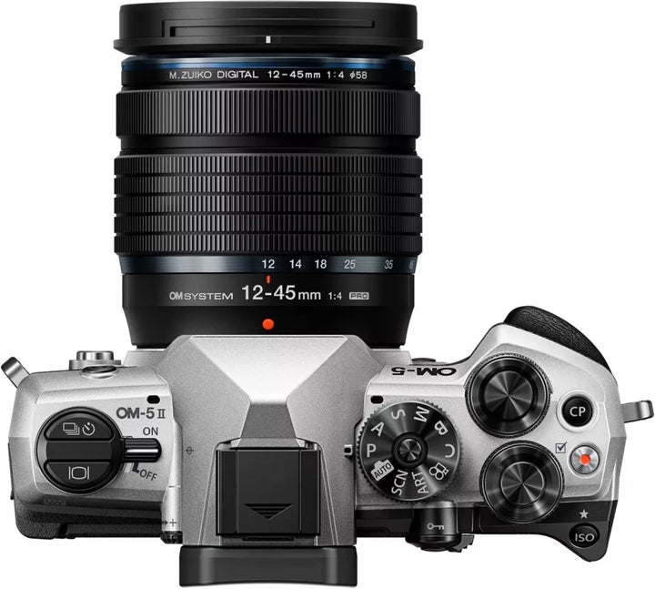 OM System OM-5 Mark II Mirrorless Camera with 12-45mm F/4 Pro Lens (Silver)