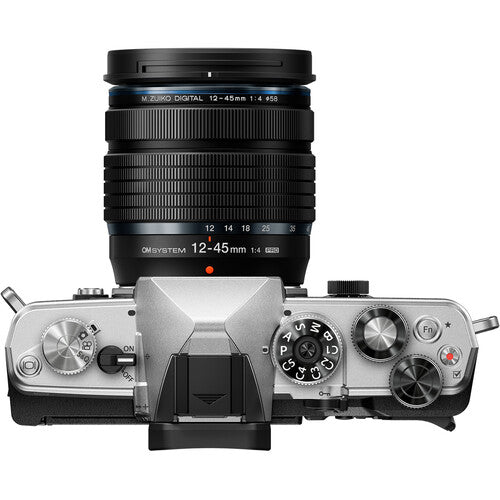OM System OM-3 Mirrorless Camera with 12-45mm F4 Pro Lens (Silver)