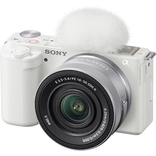 Sony ZV-E10 Mirrorless Camera with 16-50mm II Lens (ILCZV-E10K) (White)